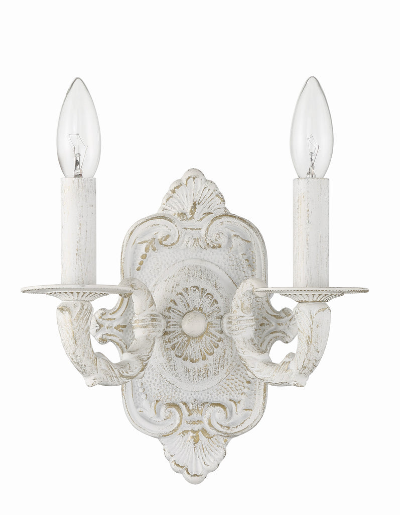 ##Antique Hardware## Paris Market 2 Light Antique White Sconce