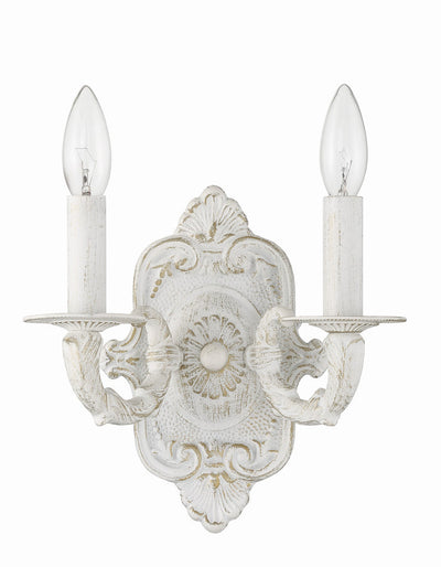 ##Antique Hardware## Paris Market 2 Light Antique White Sconce