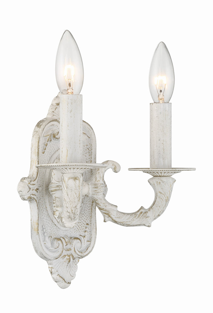 ##Antique Hardware## Paris Market 2 Light Antique White Sconce