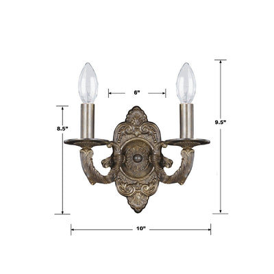 ##Antique Hardware## Paris Market 2 Light Venetian Bronze Sconce