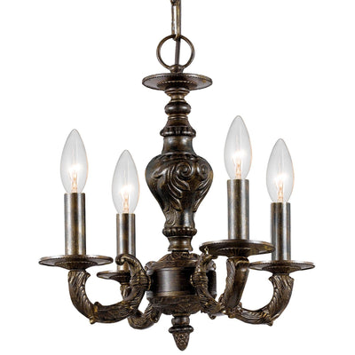 ##Antique Hardware## Paris Market 4 Light Venetian Bronze Mini Chandelier