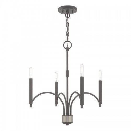 Antique Hardware 4 Light Scandinavian Gray Chandelier Chandelier