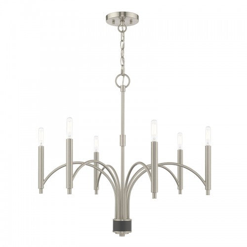 Antique Hardware 6 Light Brushed Nickel Chandelier Chandelier