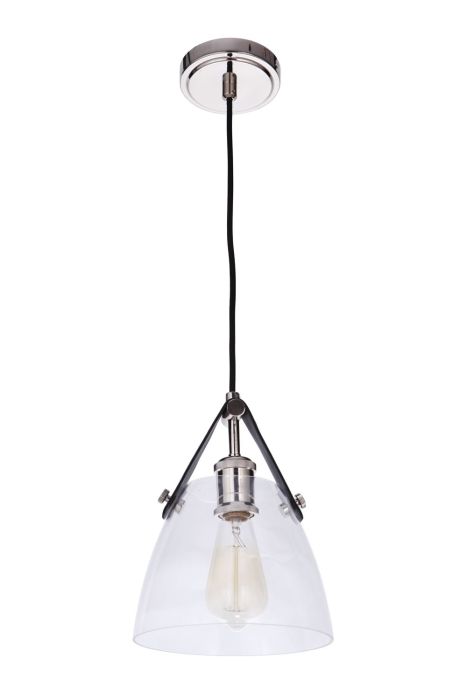 Antique Hardware Hagen 1 Light Pendant in Polished Nickel Pendant