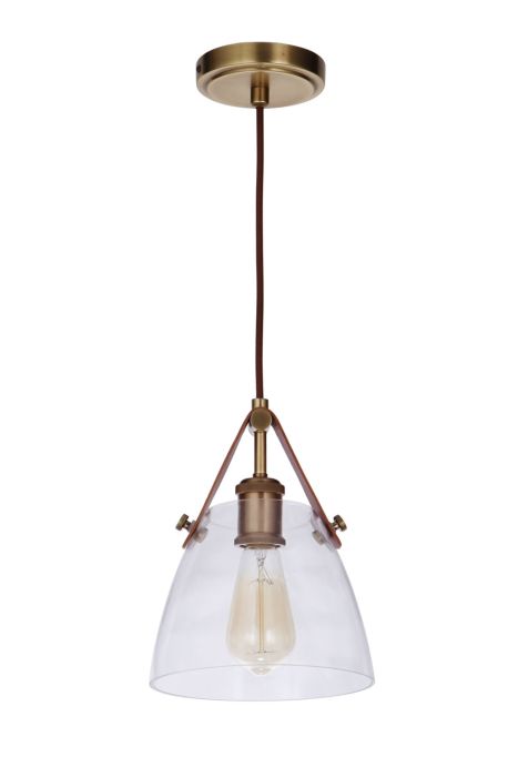 Antique Hardware Hagen 1 Light Pendant in Vintage Brass Pendant