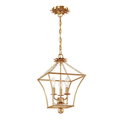 Antique Hardware Broche 3 Light Antique Gold Mini Chandelier Chandelier