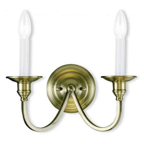 Antique Hardware 2 Light Antique Brass Wall Sconce Wall Sconce