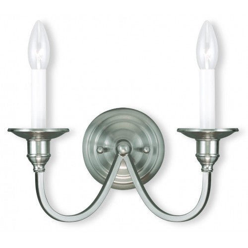 Antique Hardware 2 Light Brushed Nickel Wall Sconce Wall Sconce