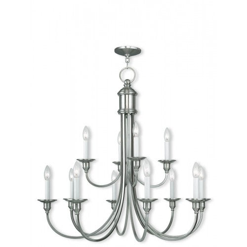 Antique Hardware 12 Light Brushed Nickel Chandelier Chandelier