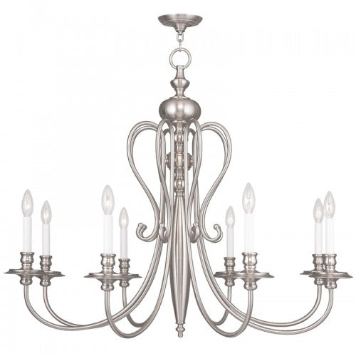 Antique Hardware 8 Light Brushed Nickel Chandelier Chandelier