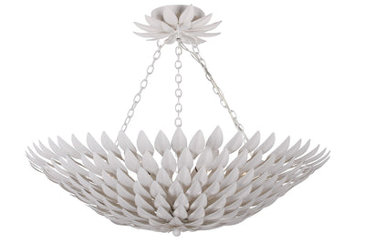 Antique Hardware Broche 6 Light Matte White Chandelier Chandelier