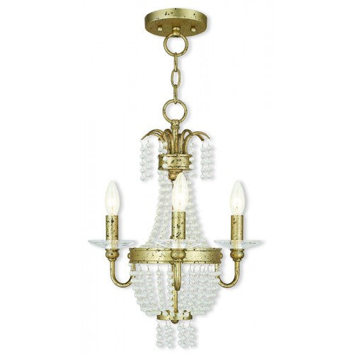 Antique Hardware 3 Light Winter Gold Chandelier/Ceiling Mount Chandelier