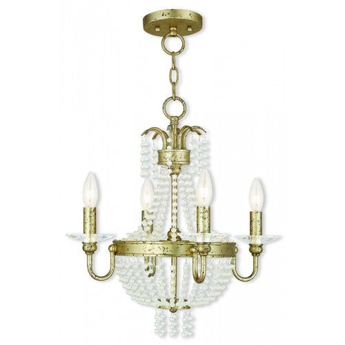 Antique Hardware 4 Light Winter Gold Chandelier/Ceiling Mount Chandelier