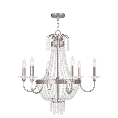 Antique Hardware 6 Light Brushed Nickel Chandelier Chandelier