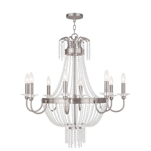 Antique Hardware 8 Light Brushed Nickel Chandelier Chandelier