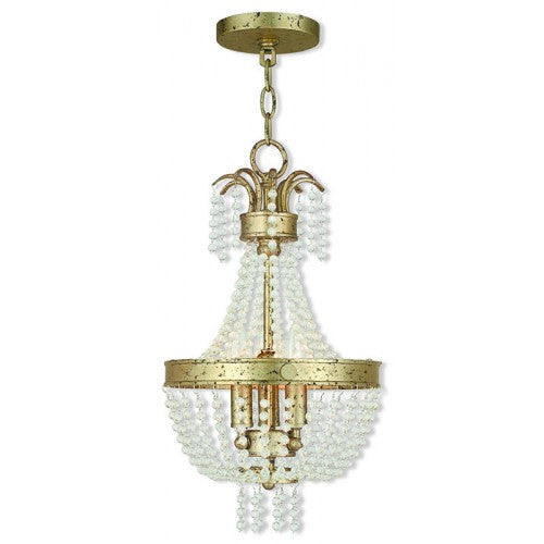 Antique Hardware 3 Light Winter Gold Single Pendant Chandelier