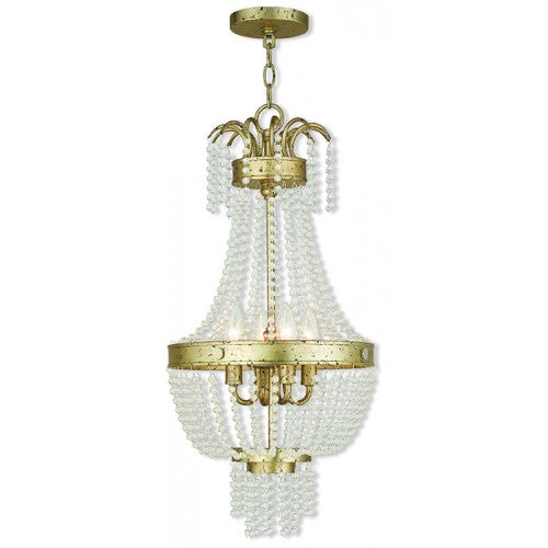 Antique Hardware 4 Light Winter Gold Single Pendant Chandelier