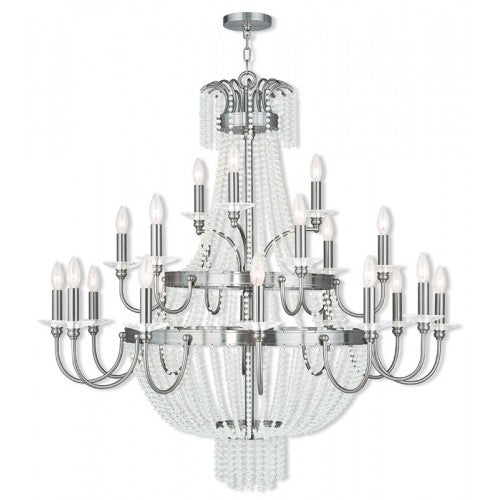 Antique Hardware 21 Light Brushed Nickel Foyer Chandelier Chandelier