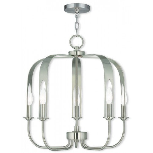 Antique Hardware 5 Light Brushed Nickel Chandelier Chandelier