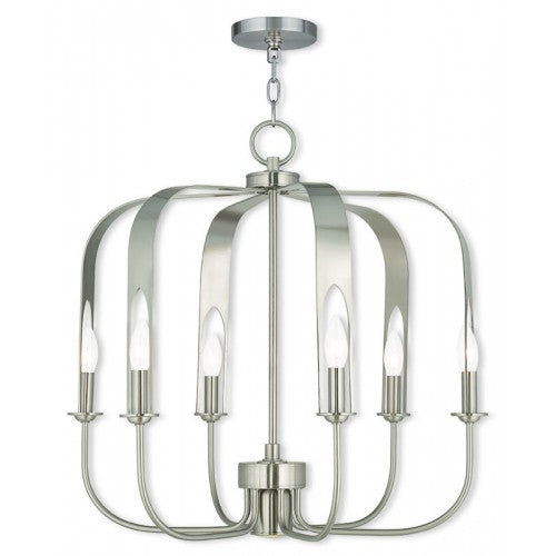 Antique Hardware 6 Light + 1 Light BN Chandelier Chandelier