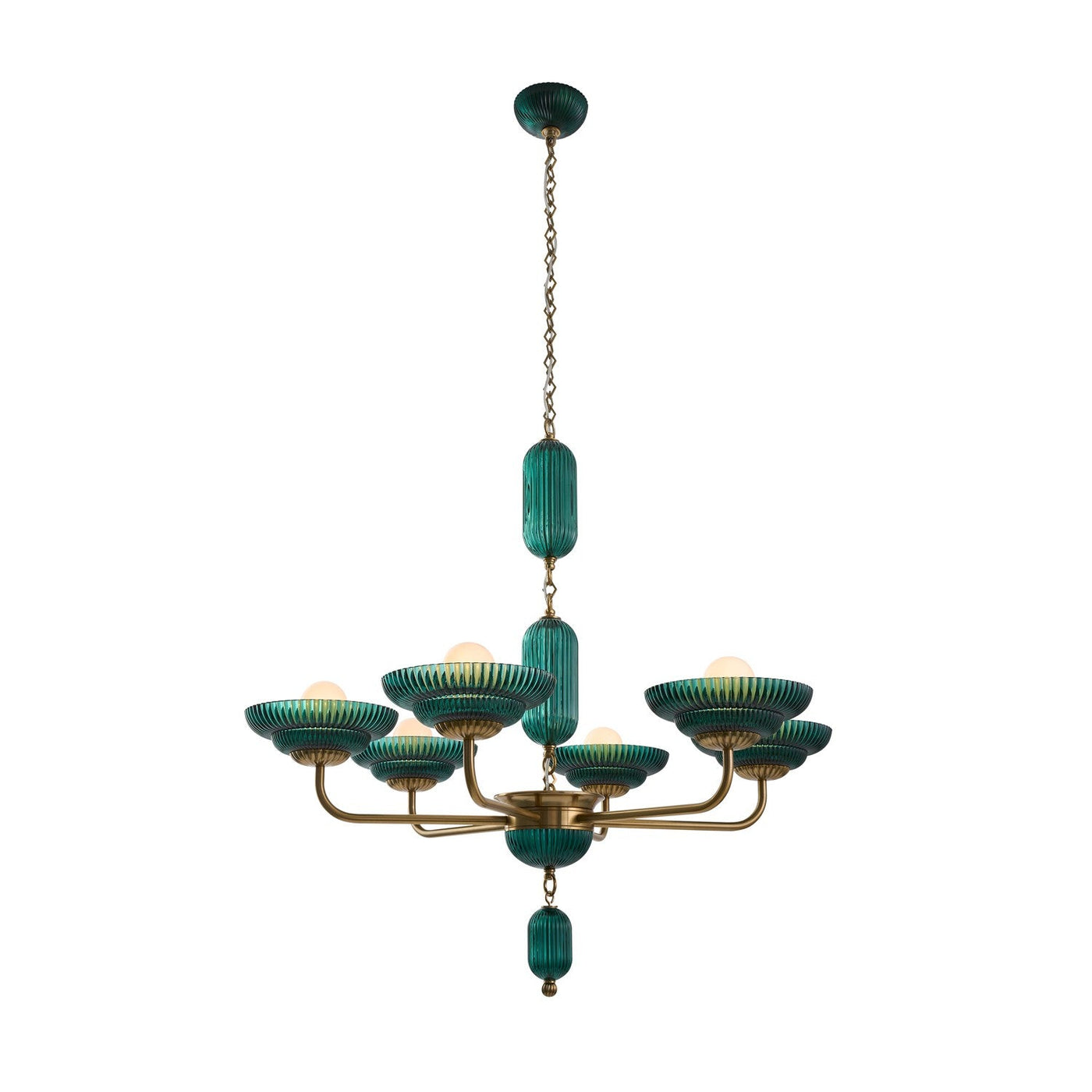 ##Antique Hardware## Verde 6 Lt Chandelier