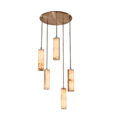 ##Antique Hardware## Vertical Five Drop LED Pendant