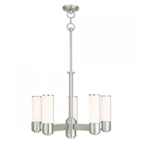 Antique Hardware 6 Light Brushed Nickel Dinette Chandelier Chandelier