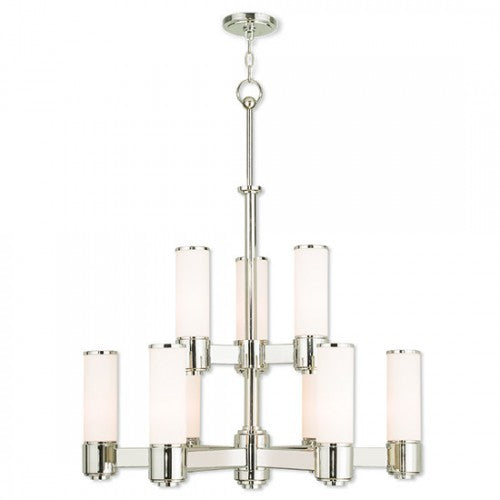 Antique Hardware 9 Light Polished Nickel Chandelier Chandelier