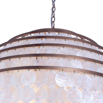 ##Antique Hardware## Sphere 28" Capiz Pendant