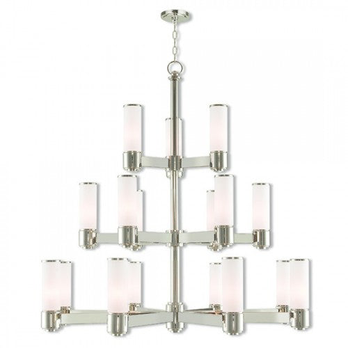 Antique Hardware 17 Light Polished Nickel Foyer Chandelier Chandelier