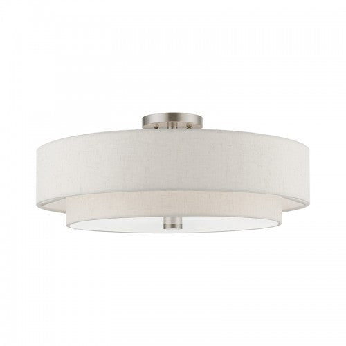 Antique Hardware 5 Light Brushed Nickel Semi-Flush Semi Flush