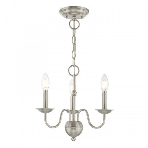 Antique Hardware 3 Light Brushed Nickel Chandelier Chandelier