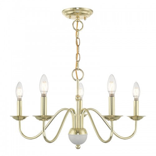 Antique Hardware 5 Light Polished Brass Chandelier Chandelier