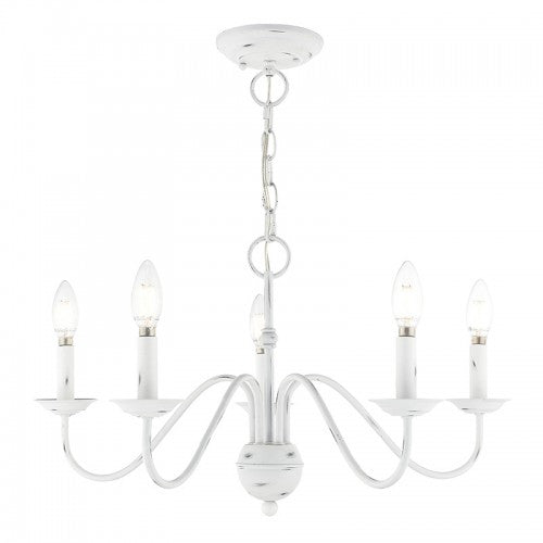 Antique Hardware 5 Light Antique White Chandelier Chandelier