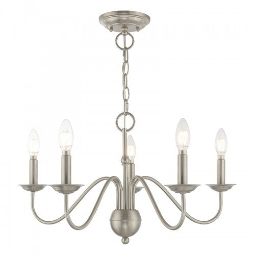 Antique Hardware 5 Light Brushed Nickel Chandelier Chandelier