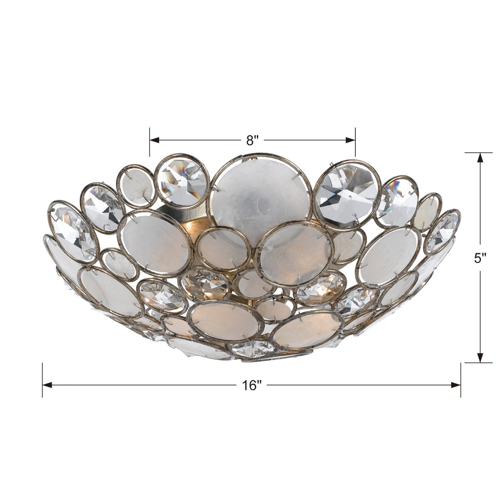 ##Antique Hardware## Palla 3 Light Antique Silver Flush Mount