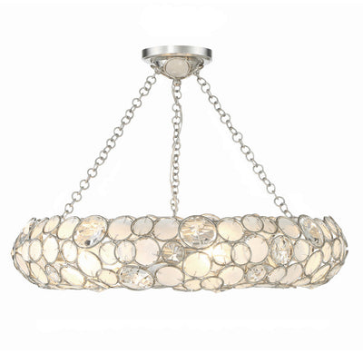 ##Antique Hardware## Palla 6 Light Antique Silver Semi Flush Mount