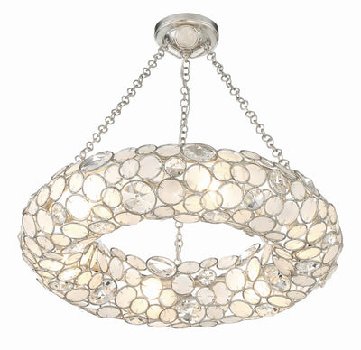 ##Antique Hardware## Palla 6 Light Antique Silver Semi Flush Mount