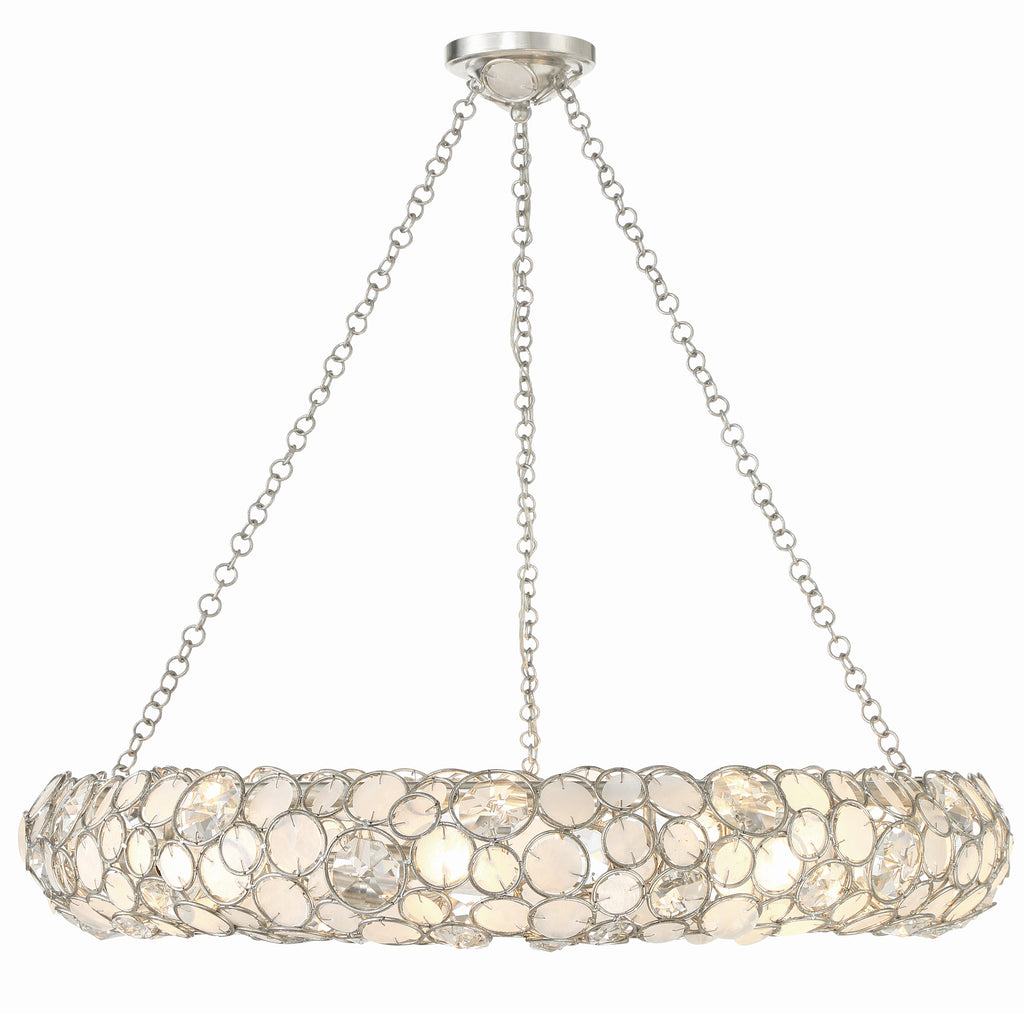 ##Antique Hardware## Palla 8 Light Antique Silver Chandelier