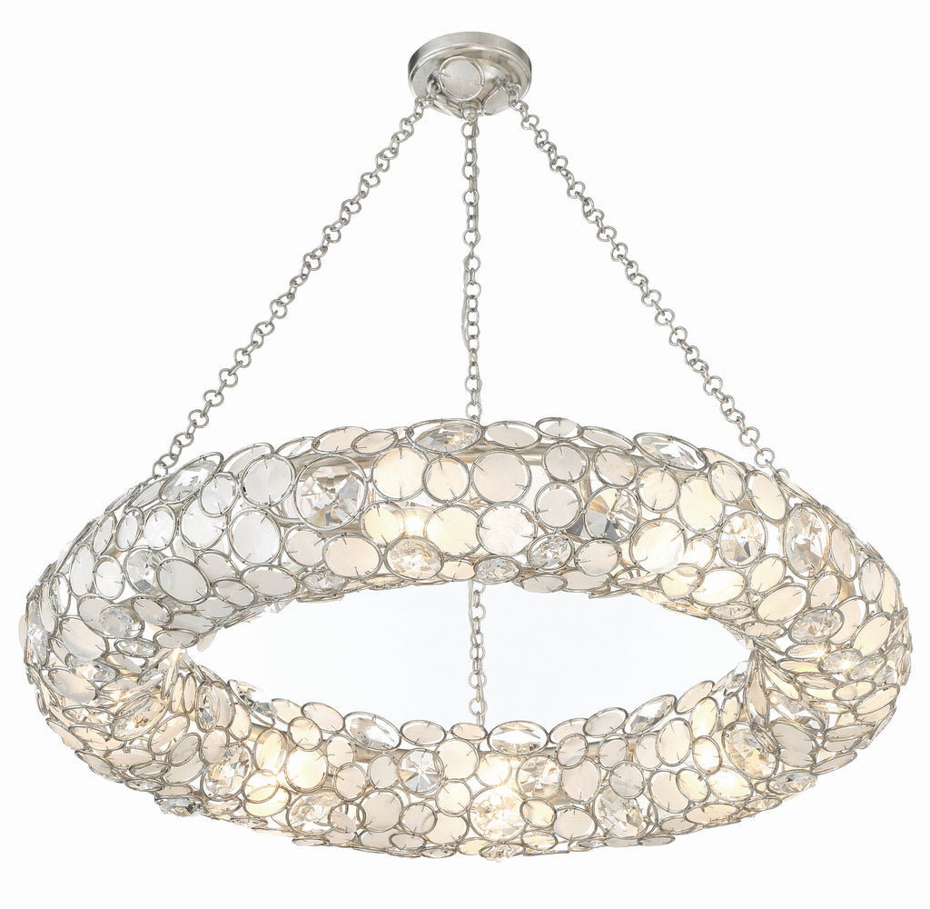 ##Antique Hardware## Palla 8 Light Antique Silver Chandelier