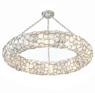 ##Antique Hardware## Palla 8 Light Antique Silver Semi Flush Mount