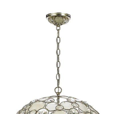 ##Antique Hardware## Palla 6 Light Antique Silver Sphere Chandelier