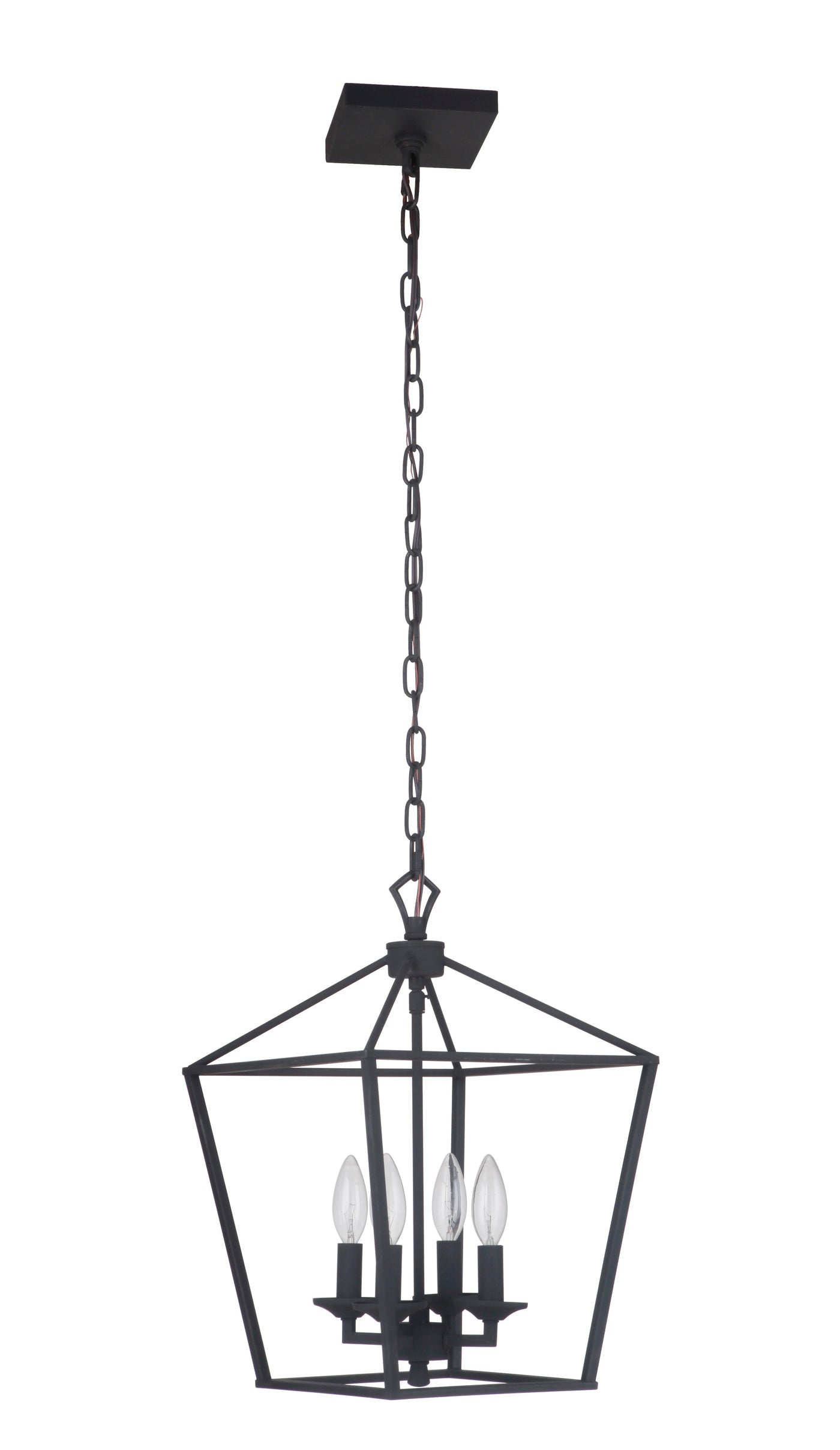 Antique Hardware Flynt 4 Light Small Foyer in Flat Black Pendant