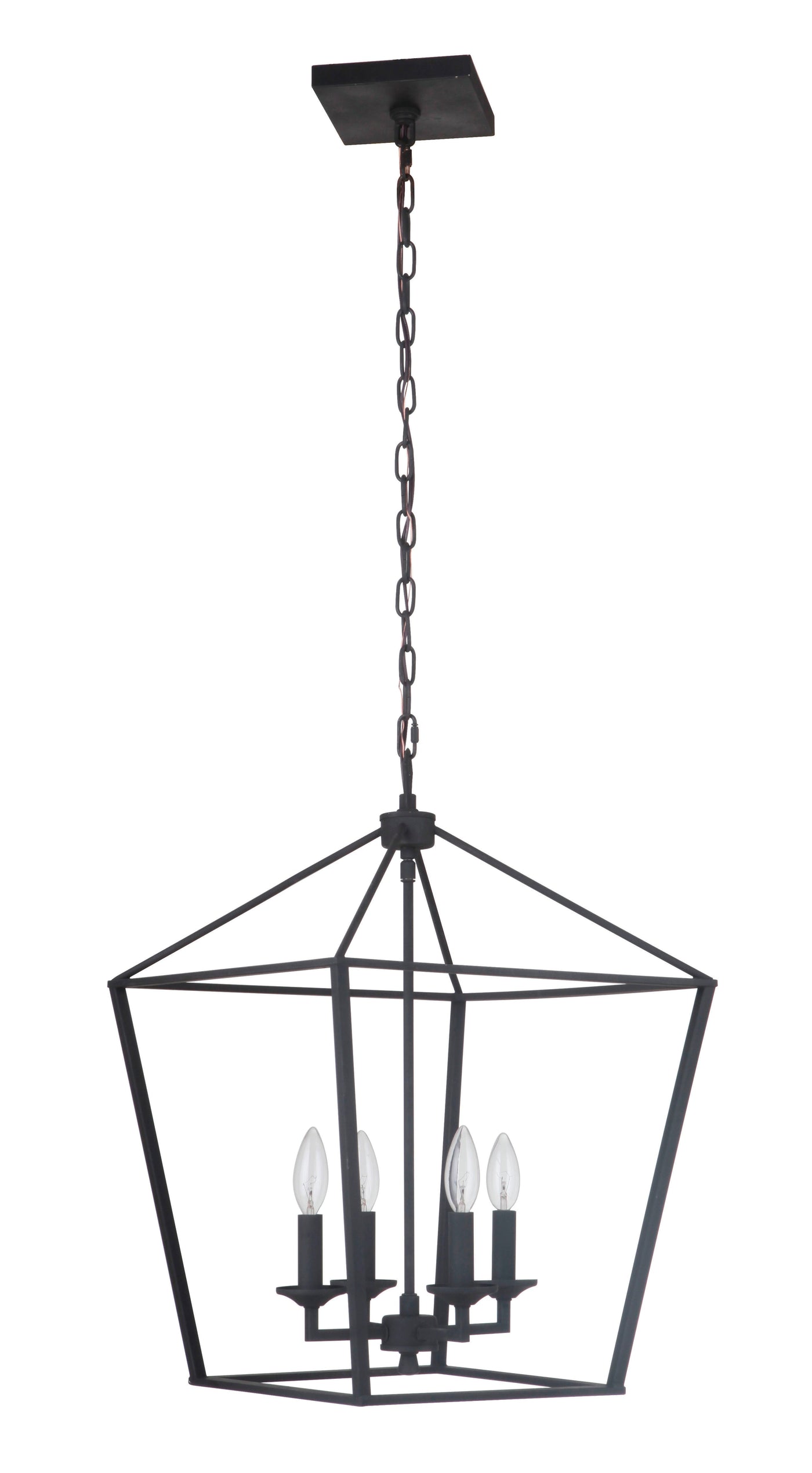 Antique Hardware Flynt 4 Light Medium Foyer in Flat Black Pendant