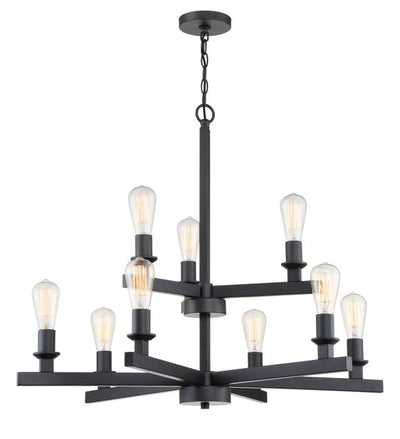 Antique Hardware Chicago 9 Light Chandelier in Flat Black Chandelier