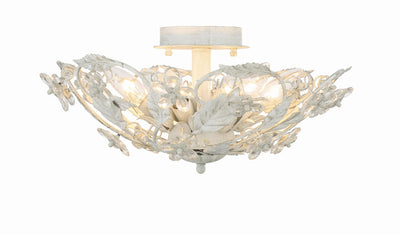 ##Antique Hardware## Paris Market 6 Light Antique White Semi Flush Mount