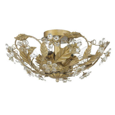 ##Antique Hardware## Paris Market 6 Light Gold Leaf Semi Flush Mount