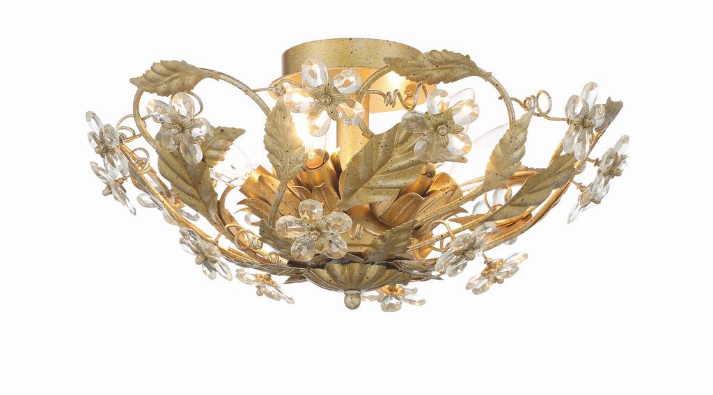 ##Antique Hardware## Paris Market 6 Light Gold Leaf Semi Flush Mount