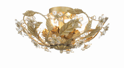 ##Antique Hardware## Paris Market 6 Light Gold Leaf Semi Flush Mount