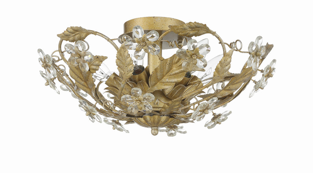 ##Antique Hardware## Paris Market 6 Light Gold Leaf Semi Flush Mount